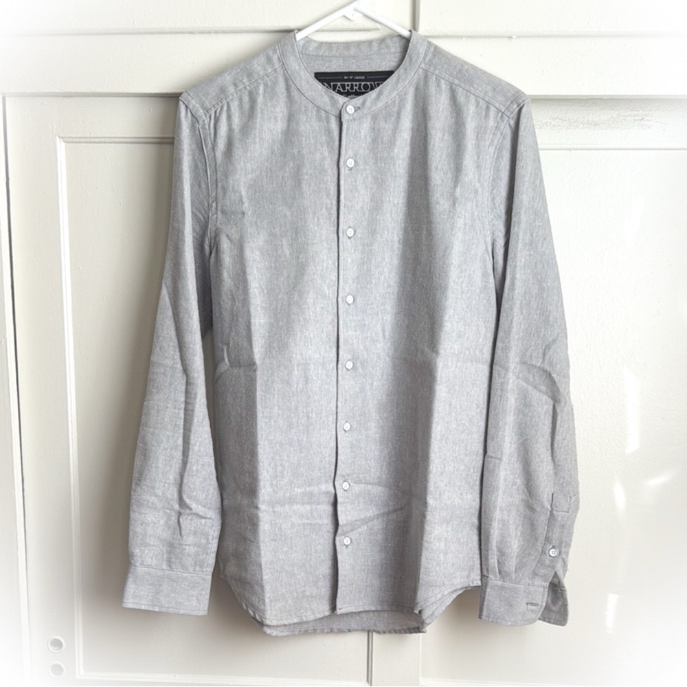 The Narrows Gray Casual Button Down Shirt with Modern Cut